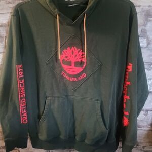 Timberland Green Hoodie with Red Accents